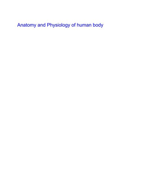 SOLUTION: Anatomy and physiology of human body - Studypool