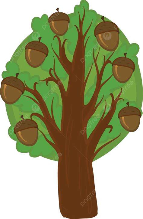 Dibujos Animados Roble Rbol Aislado Vector Naturaleza Ilustraci N