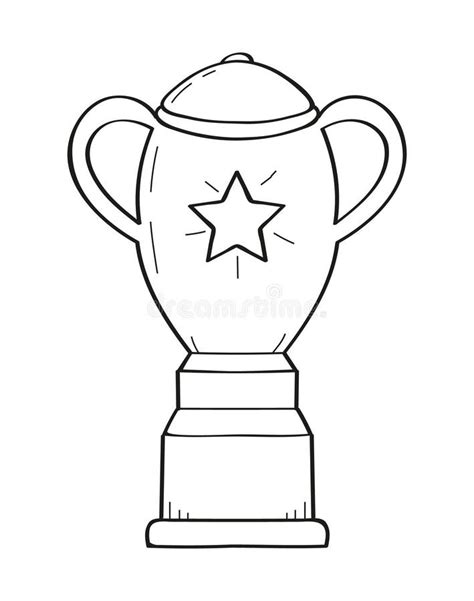 Vector De Icono De Copa Ganadora En Estilo Doodle Estrellas De Los