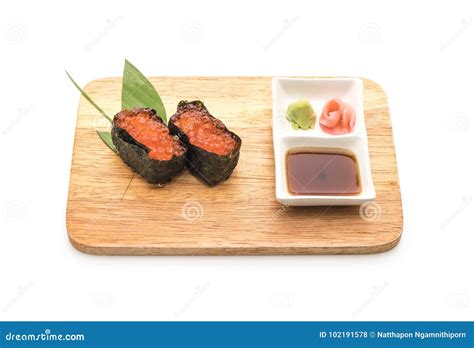 Salmon Roe Nigiri Sushi Japanese Food Style Stock Photo Image Of