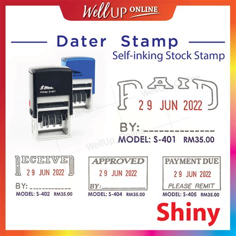 Shiny Dater Stamp Stamp S 401 S 402 S 410 PAID RECEIVED POSTED