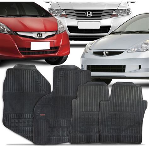 Jogo Tapete Borracha Honda Fit New Fit City 4 Peças Submarino