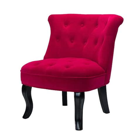 Jayden Creation Jane Modern Red Velvet Tufted Accent Armless Side Chair