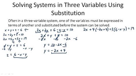 Solving Systems Of Equations By Substitution Three Variables - Tessshebaylo