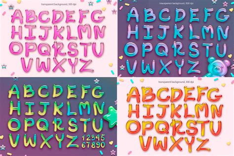 Candyland Letters Clipart Gummy Bear Alphabet Sweet and - Etsy