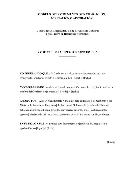 Ejemplos De Una Ratificacion