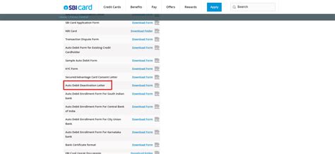 How To Deactivate Sbi Credit Card Auto Debit Option