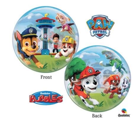 22 See Thru Bubbles Balloon Paw Patrol MR PARTY