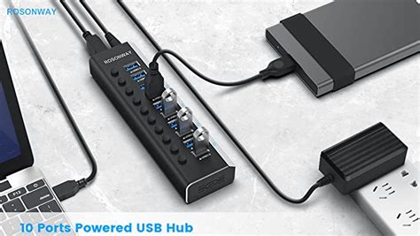 Xcellon 4 Port Powered Usb 30 Slim Aluminum Hub With 1 Dual Datacharging Port