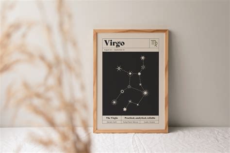 Virgo Star Constellation Art Print Zodiac Constellation Wall - Etsy