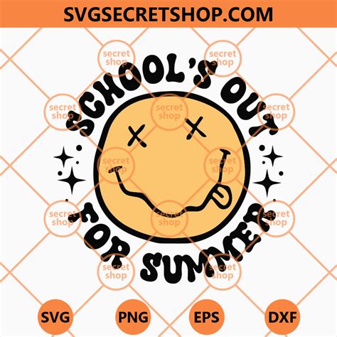 School S Out For Summer Smiley SVG Smiley Face SVG Circle Text Smiley