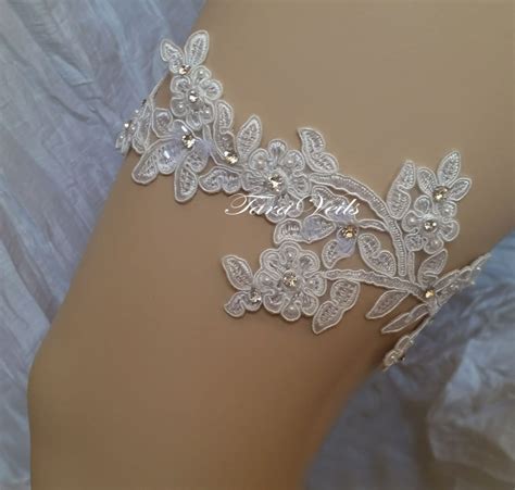 Wedding Garter Bridal Garter Set Off White Garter Wedding Etsy