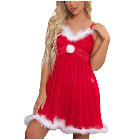 Odeerbi Womens Christmas Lingerie Dress Set 2024 Valentines Day