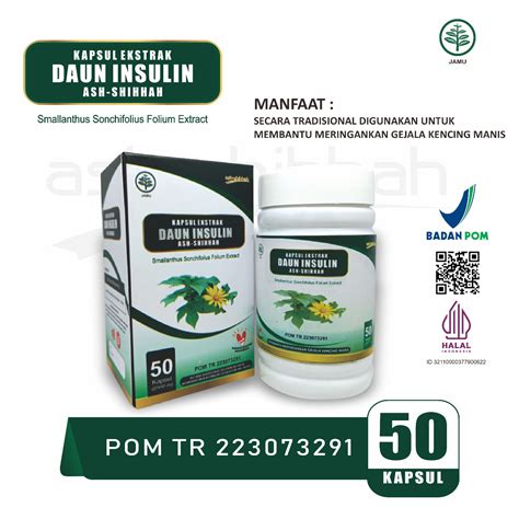 PAKET 3 BOTOL Kapsul Ekstrak Daun Insulin Ash Shihhah Atasi