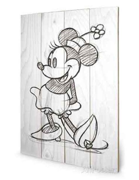 Minnie Mouse (sketched) Wooden Frame-Adrion LTD