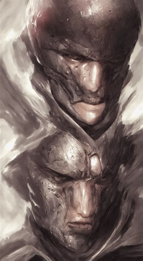 A Masterpiece Portrait Painting Of Guts From Berserk Stable