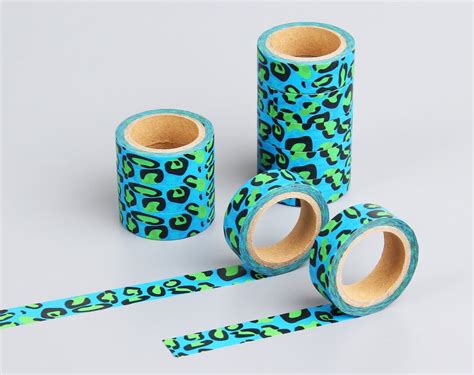 10 Rolls Washi Tapes Blue Green Leopard Style Japanese Washi Tape