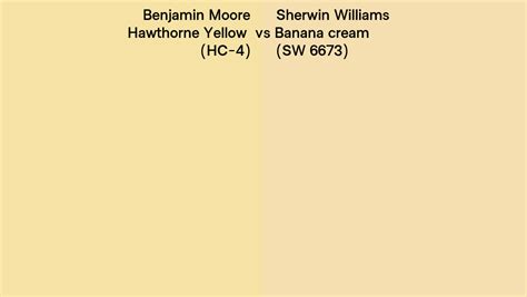 Benjamin Moore Hawthorne Yellow HC 4 Vs Sherwin Williams Banana Cream