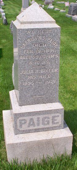 Julia A Bixler Paige Homenaje De Find A Grave