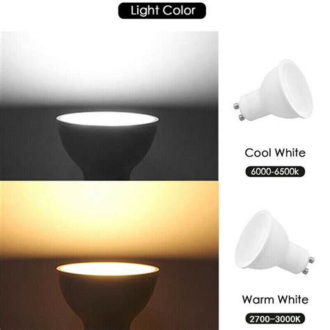 10 Pack 7w Gu10 Led Bulbs Spot Light Lamps Warm White Cool White Down