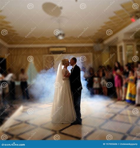 Bride And Groom Dancing On The Wedding Stock Photo Image Of Happy