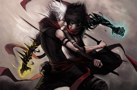 640x1136 resolution | two male character fighting illustration HD ...