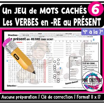 Les Verbes Au Present Teaching Resources Tpt