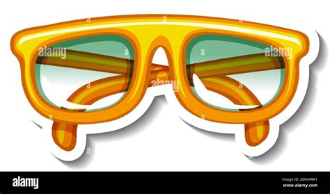 A Sticker Template With Yellow Glasses Illustration Stock Vector Image And Art Alamy