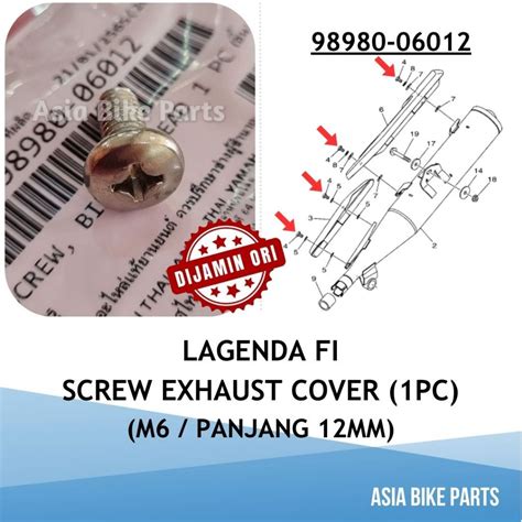 Yamaha Original Lagenda FI Cover Exhaust Screw Skru Cover Ekzos