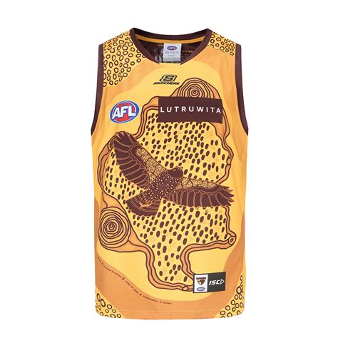 Hawthorn Hawks Isc Afl Mens Indigenous Guernsey Gold