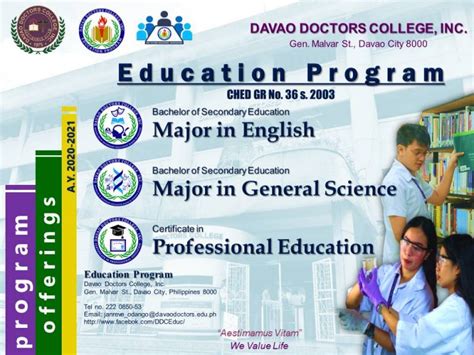 Bachelor Of Secondary Education Davao Doctors College Inc