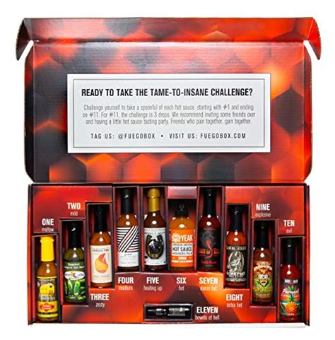 Tame To Insane Hot Sauce Challenge Box By FUEGO BOX 11 Hot Want It All