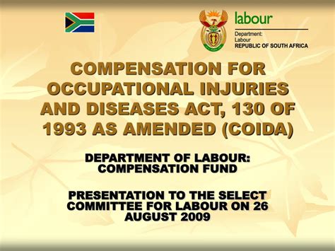 PPT COMPENSATION FOR OCCUPATIONAL INJURIES AND DISEASES ACT 130 OF