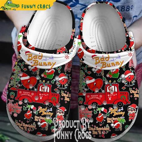 Bad Bunny Truck Christmas Black Crocs Discover Comfort And Style Clog Shoes With Funny Crocs