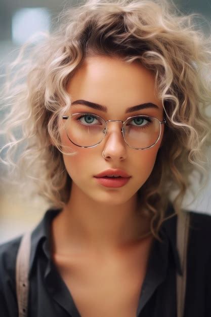 Premium Ai Image The Girl With The Glasses