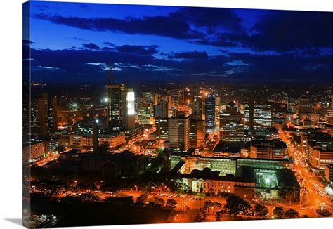 Kenya, Nairobi Area, Nairobi, City skyline at dusk Wall Art, Canvas ...