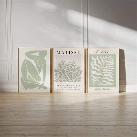 Matisse Print Set Of Sage Green Henri Matisse Poster Digital Etsy