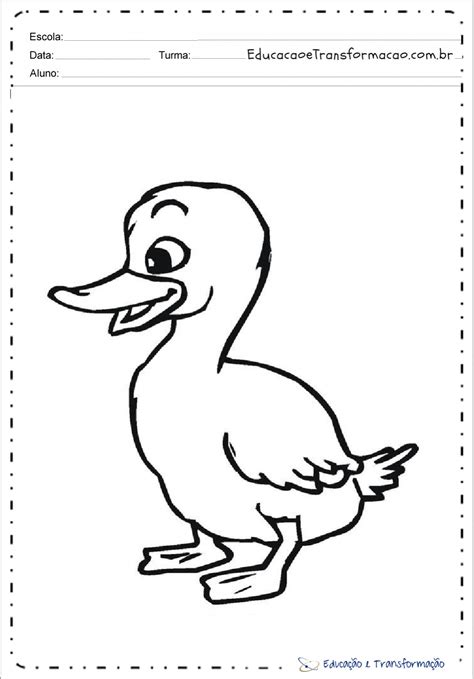 Desenho De Pato Para Colorir E Imprimir Educa O E Transforma O