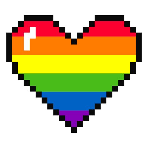 Rainbow Pixel Heart Element PNG & SVG Design For T-Shirts