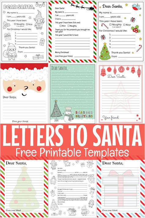 Free Printable Letter To Santa Templates Santa Letter Template Santa