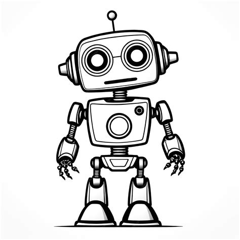 Premium Photo A Robot Outline Illustration On White Background