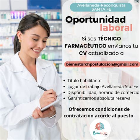 Oportunidad Laboral TÉcnico FarmacÉutico Colegio De Farmacéuticos De