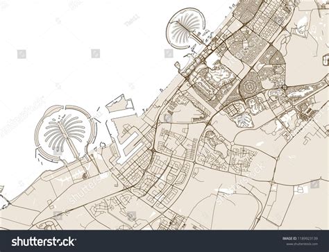 Vector Map Of The City Of Dubai United Arab Emirates Uae Dubai