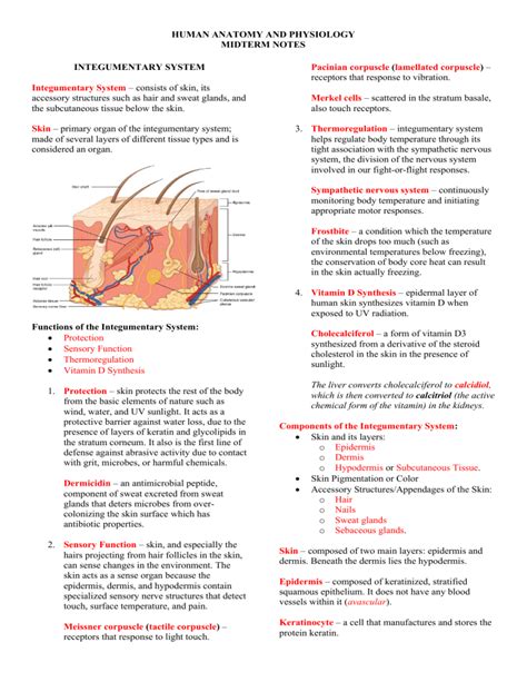 Anatomy And Physiology Midterm Reviewer