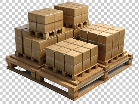 Premium Psd Cardboard Boxes On Pallets Transparent Background