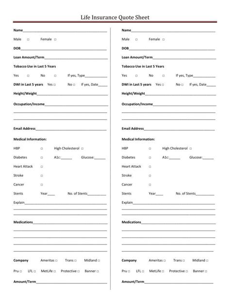 Fillable Home Insurance Quote Forms Printable Forms Free Online