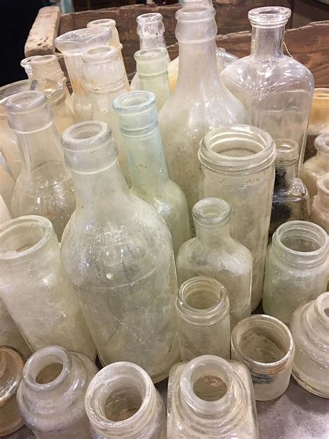 Vintage Frosted Glass Bottles Photograph By Jen Lynn Arnold Fine Art America