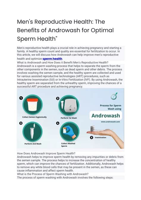 Ppt Men S Reproductive Health The Benefits Of Androwash For Optimal