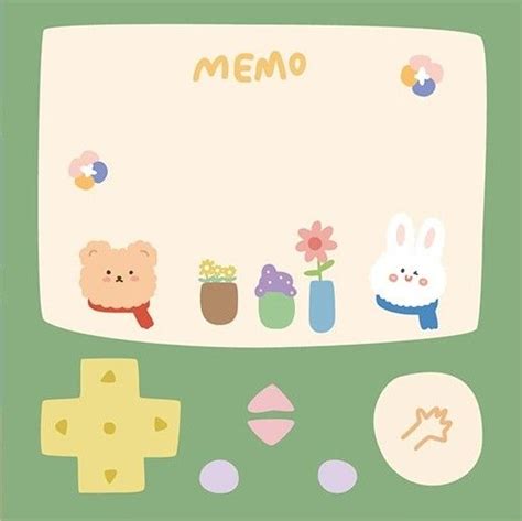 Kawaii Bear Gameboy Memo Pad Printable In Sticker Paper Memo