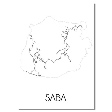 Saba Plattegrond Poster Designclaudshop